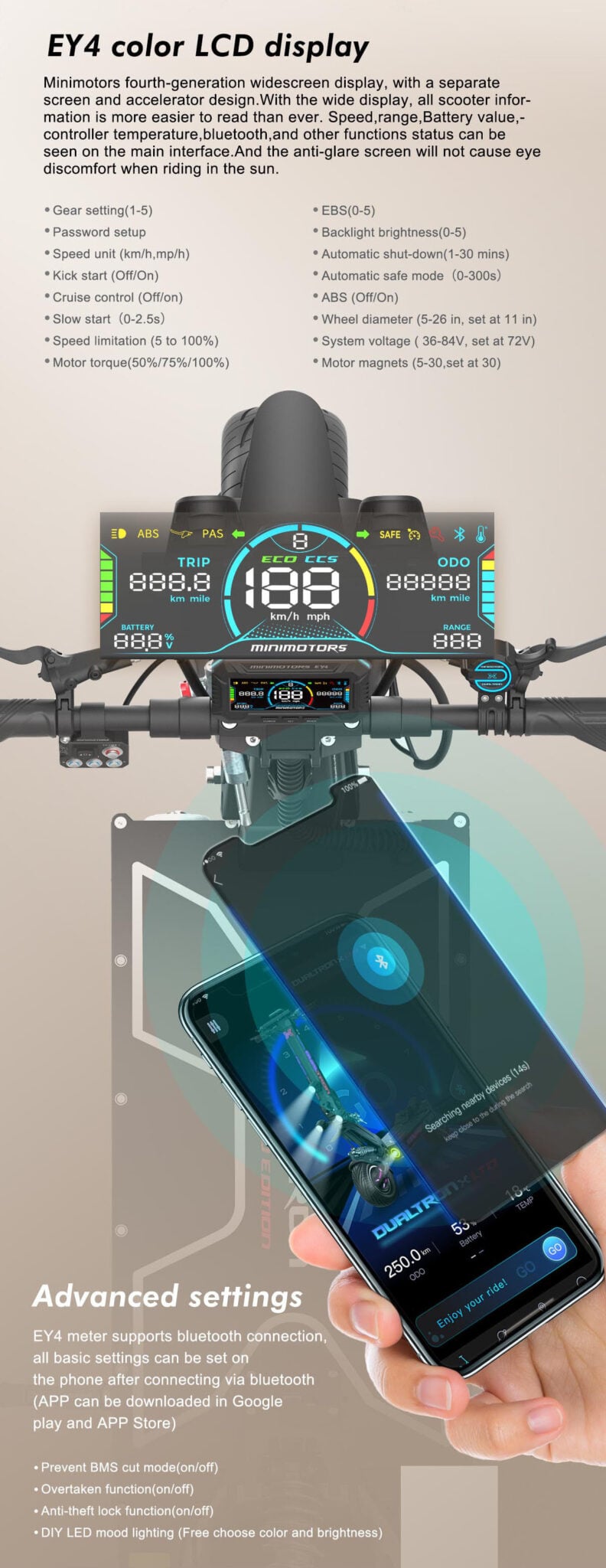 Dualtron X Limited - Display-Nahaufnahme